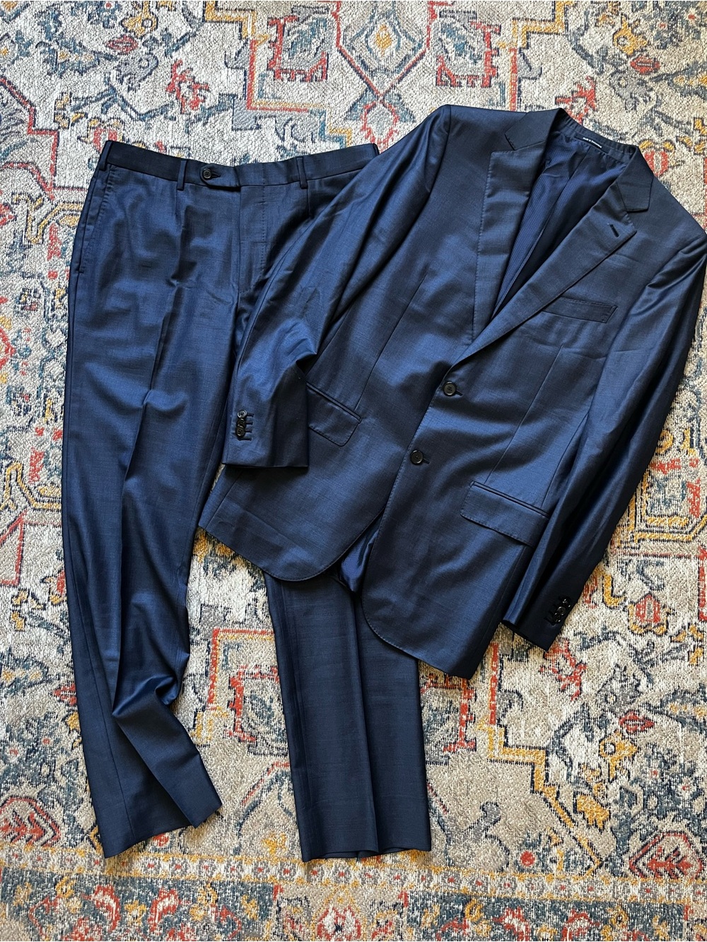 Ermenegildo Zegna Navy Two-Piece Wool Suit Size 52